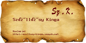 Szőllősy Kinga névjegykártya